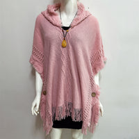 Autumn And Winter European And American Plus Size Hooded Pullover Sweater Tassel Batwing Shirt
