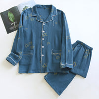 Men's Cotton Crepe Double-layer Gauze Pajamas
