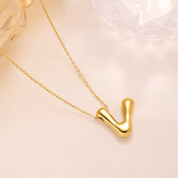 New Titanium Steel 18K Gold-Plated 26-Letter Necklace For Women