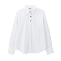 Women's Fashion Polo Collar Gold Breasted