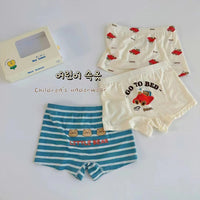 Three-piece Set Children's Underwear Modal Printing Baby Kindergarten Boxer Shorts