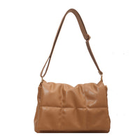 Plaid Shoulder Bag Winter Simple Messenger Bag Women Solid Color Flaps