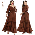 V-neck Flared-sleeve Middle Eastern Export Pleated Skirt