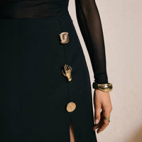 Womens Hip-hugging Skirt With A Slit Design