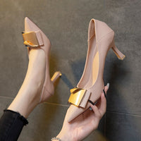 Women's PU Solid High Heel Boots
