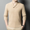 Men's Sweater Solid Color Jacquard Knitted Thickened Warm Coarse Yarn Bottoming Sweater