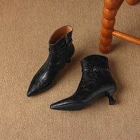Womens French-style Pointed-toe Stiletto Ankle Boots