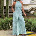 Women's Temperament Elegant Waist Tie Sleeveless Jumpsuit