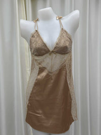 Sensual Backless Cross-Strap Slip Dress  Stretch Lace Loungewear With Ribbon Detailing And Padded Bust