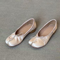 Womens Retro Low-Top Versatile Mid-Heel Shoes