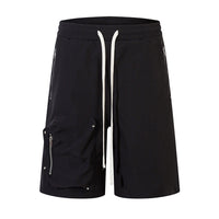 Functional Pocket Zipper Straight Shorts Men