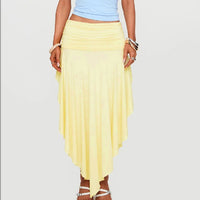 Womens Elegant High-waisted Pleated Skirt With An Asymmetrical Slit Design For A Chic On-trend Look