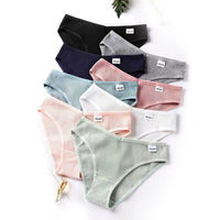 Women's Cotton Underwear Mid Waist Traceless