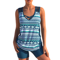 Skirt Style Belly Covered Boxer Pants Large Size Swimsuit