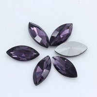 Horse Eye Crystal Pointed Glass Silver Bottom Loose Diamond