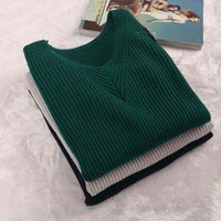 Women's Slim-fit Long-sleeved Pullover Skinny V-neck Sweater
