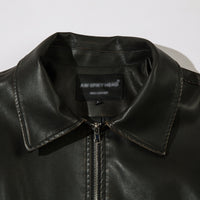 Solid Color PU Leather Coat Men
