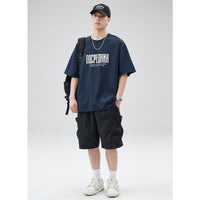 Letter Printed T-shirt Japanese Loose Cotton Half Sleeve Shirt