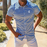 Digital Printing Men's Simplicity Long Sleeve Shirt