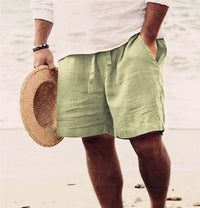 Men's Shorts Cotton And Linen Summer Drawstring Elastic