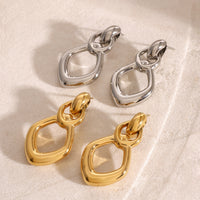Stainless Steel Hollow Stud Earrings Advanced Geometry