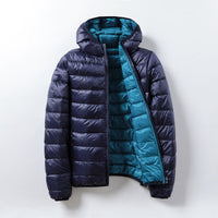 Thin Lightweight Short Type White Duck Down Thin Hooded Jacket