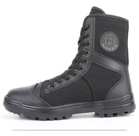Black Training Boots Breathable Mesh Shock Absorption Security Shoes