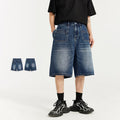 Personalized Straight Men's Clothing Front Pocket Retro Denim Shorts