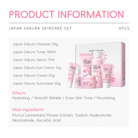 Six-piece Set Of Cherry Blossom Skin Care Cleansing