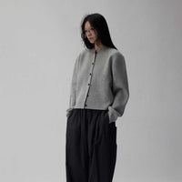 Waist-tight Round Neck Sweater Autumn Winter Coat