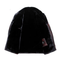 Men's Winter Lapel Thickening Leather Coat