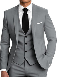 Mens Business Two-Button Suit Three-Piece Set