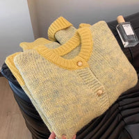 Spring And Autumn Thick Idle Style Small Knitted Cardigan Top
