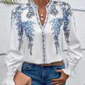 Floral Printed Ruffled Sleeve Shirt