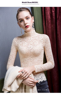 Women's Turtleneck Lace Bottoming Shirt