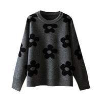 Idle Style Soft Glutinous Suit Flower Long Sleeve Sweater