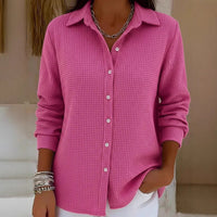 Button-front Knitted Cardigan With A Lapel Neckline