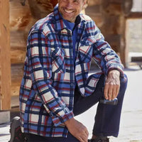 3D Digital Stereo Plaid Printed Men's Warm Jacket