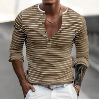 Men's All-match Casual Horizontal Stripes T-shirt
