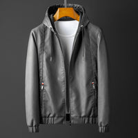 Slim-fit Hood Leather Men's Spring And Autumn Fashion Casual Leather Jacket