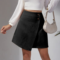 Women's Autumn And Winter Suede Irregular Skirt