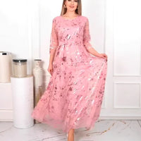 Summer New Style Gauze Round-Neck Womens Robe Dress