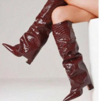 Womens Chunky-Heel High-Top Boots New AutumnWinter