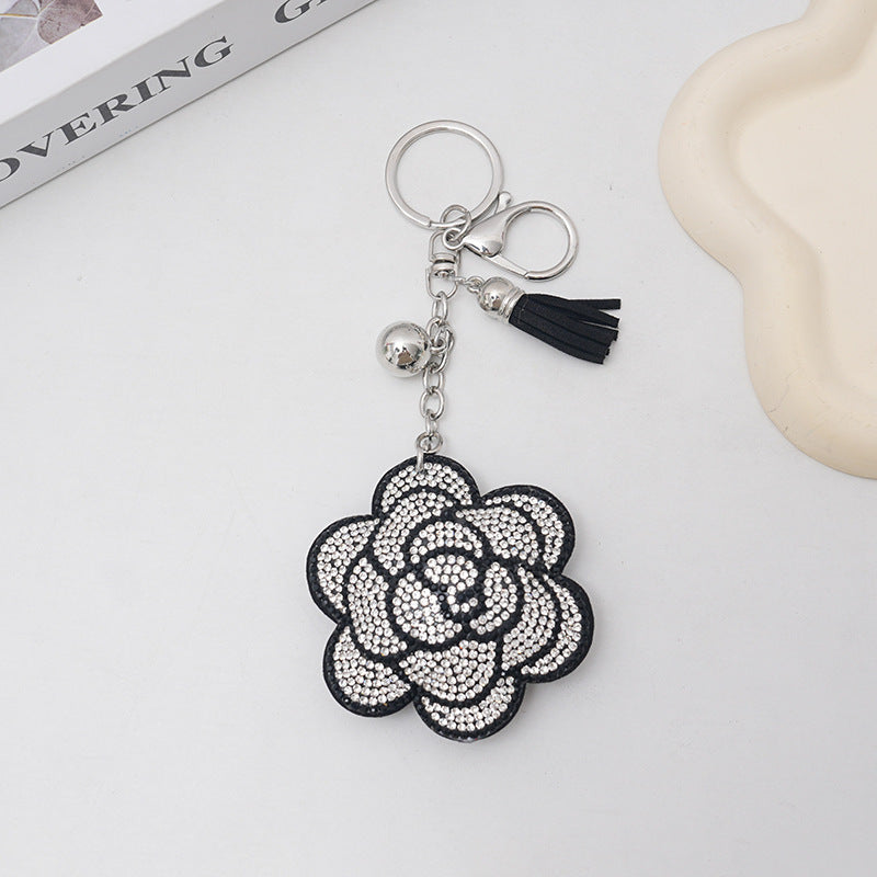 Creative Plum Blossom Hot Rhinestone Keychain Fashion