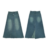 Fashionable With Side-slit Denim Skirt For Women