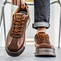 Black Work Casual Leather Shoes Low-cut