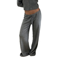 AutumnWinter Minimalist Effortless Drapey Loose Wide-Leg Pants
