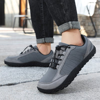 Men's Suede Leather Hiking Shoes Wide Toe Outdoor