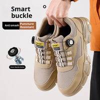 Smart Buckle Labor Protection Anti-smash Steel Toe Protective Shoes