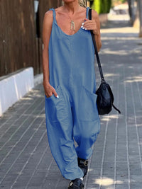 Women's Minimalist Solid Color Casual Jumpsuit